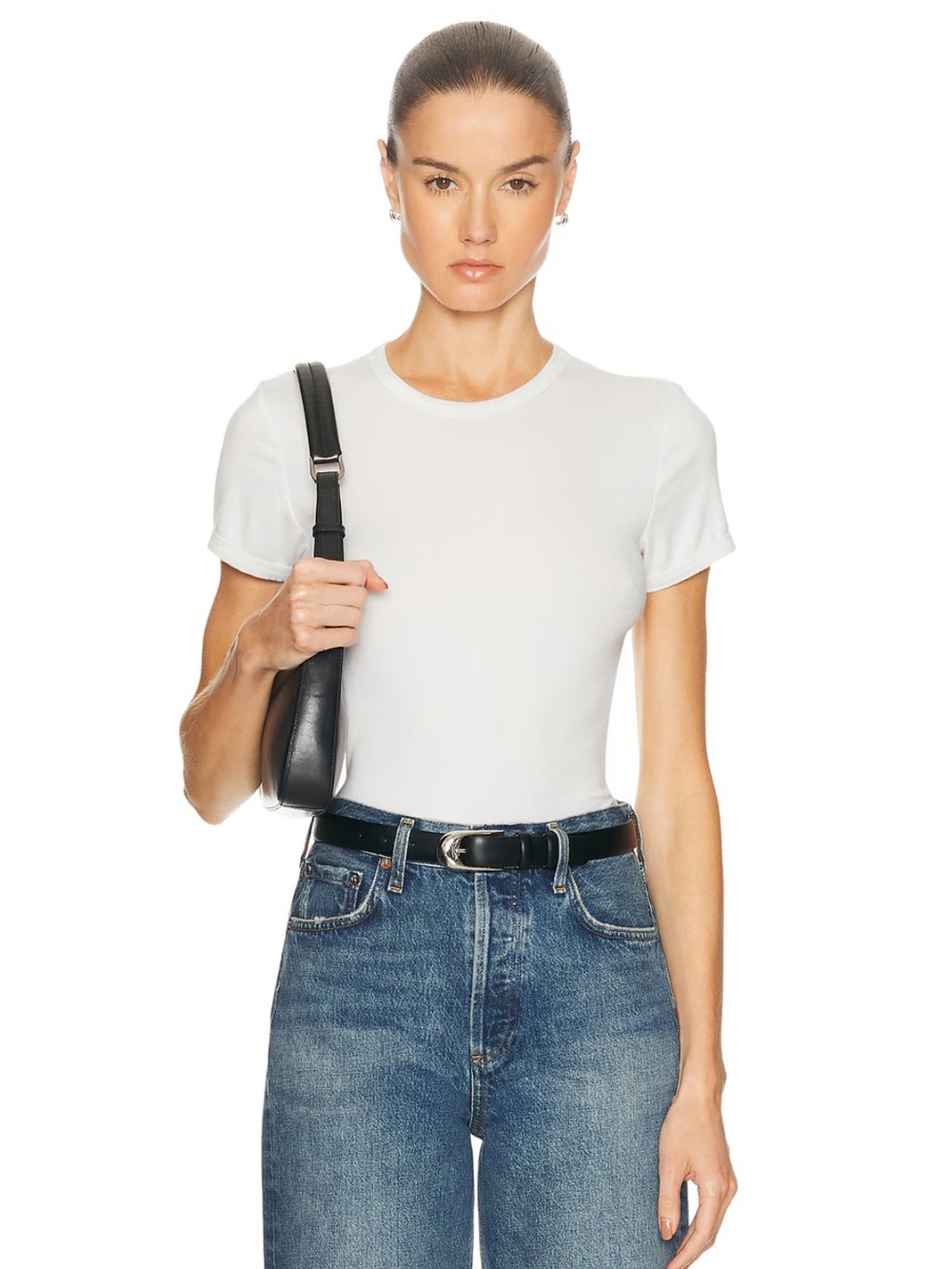 Re/Done off white 90s ribbed cap sleeve tee